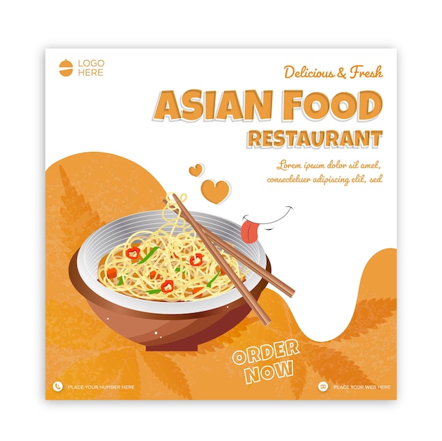 Vector asian food restaurant template