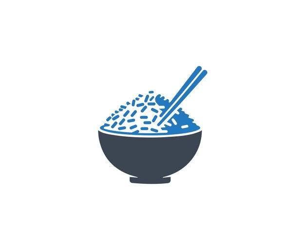 Vector asian food rice bowl icon