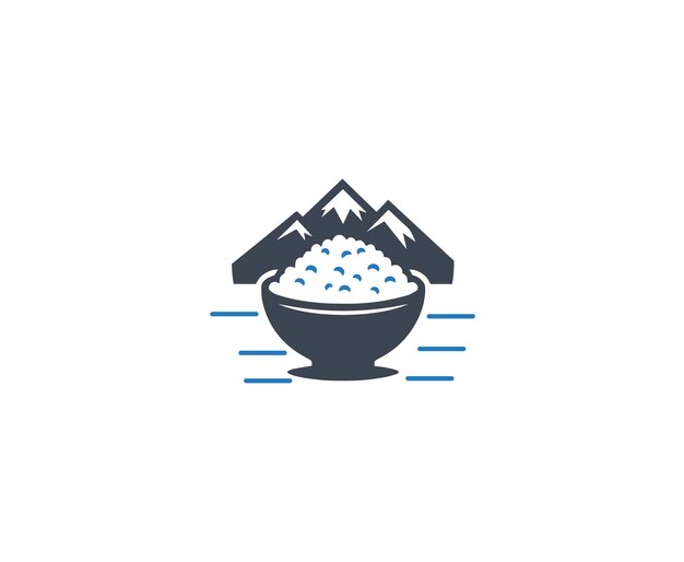 Vector asian food rice bowl icon