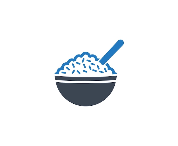 Vector asian food rice bowl icon