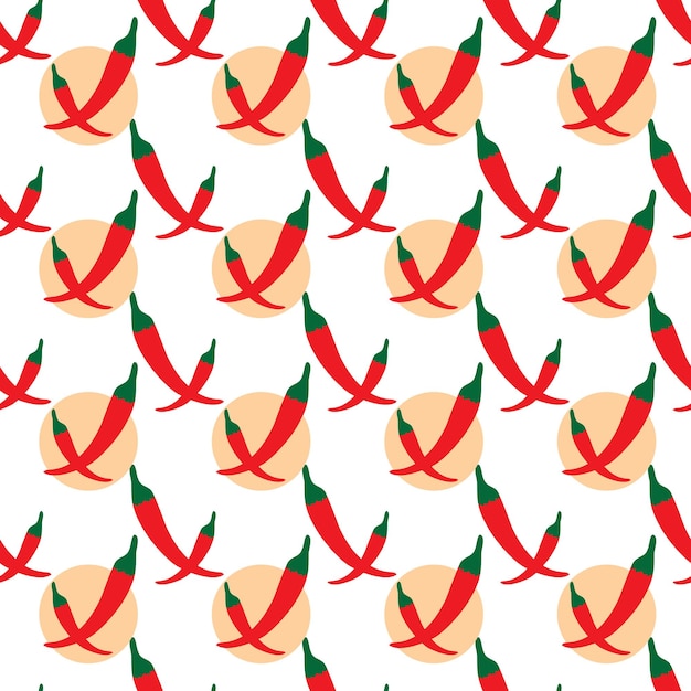 Asian food seamless pattern with the shape of chilies and paprika abstract premium vector design