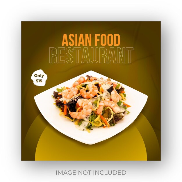 Asian food social media post design template