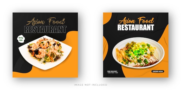 Asian food social media post design template