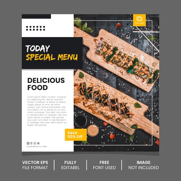 Asian food social media template