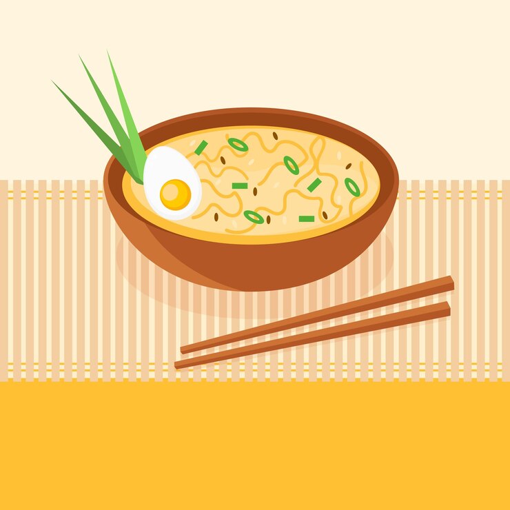 Vector asian food traditional chinese soup