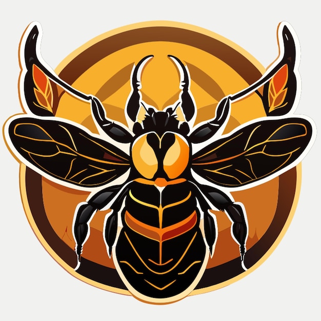 Vector asian longhorn beetle sticker