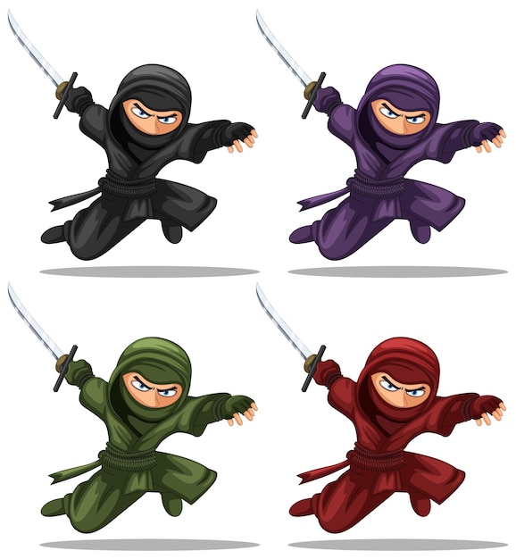 Personaggio dei cartoni animati ninja asiatico