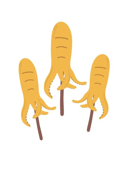 Asian octopus sticks hand drawn vector set