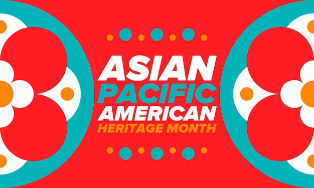 Mese dell'eredità asiatico-americana del pacifico asiatici americani e isole del pacifico negli stati uniti arte vettoriale