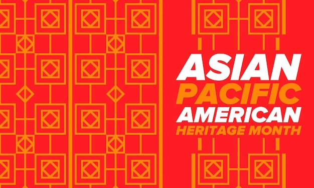 Vettore mese dell'eredità asiatico-americana del pacifico asiatici americani e isole del pacifico negli stati uniti arte vettoriale