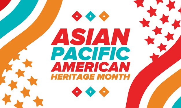 Vector asian pacific american heritage month asian americans and pacific islanders in the usa vector art