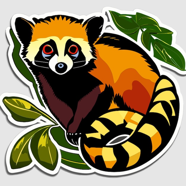 asian palm civet sticker vector illustration