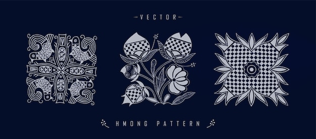 Asian pattern hmong pattern traditional line