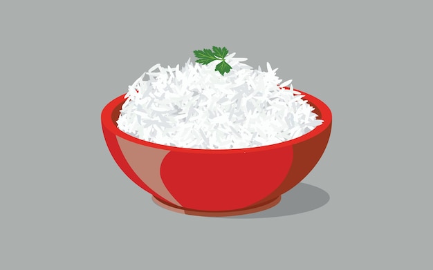 Vector asian plan rice bowl