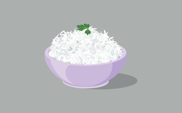 Vector asian plan rice bowl