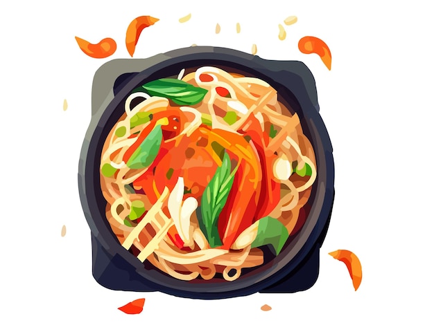 Asian ramen noodles soup banner web page design