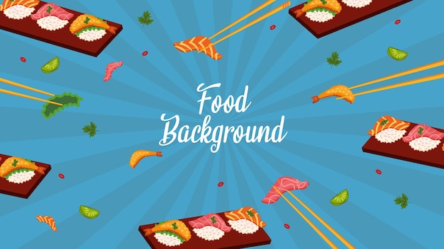 Asian restaurant sushi background