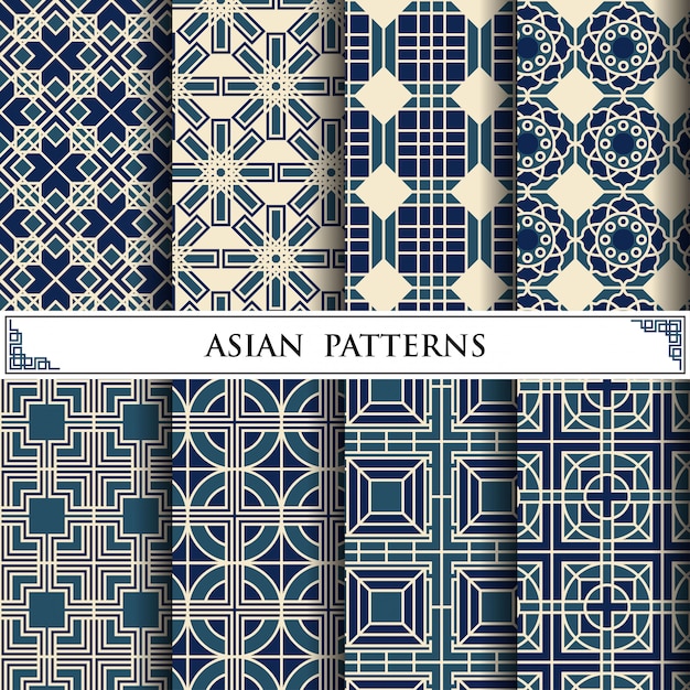 벡터 아시아 원활한 패턴