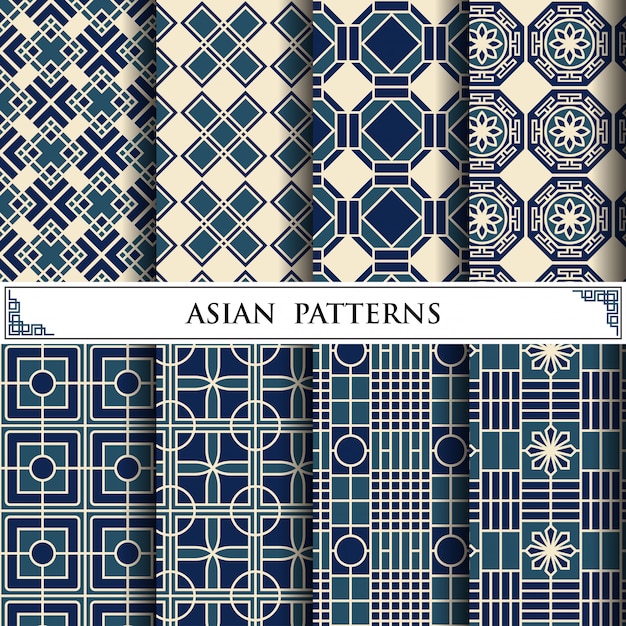 ベクトル アジアのシームレスパターン