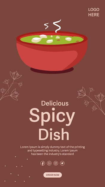 Asian spicy vector dish