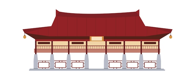 Vettore illustrazione tradizionale asiatica della costruzione del palazzo