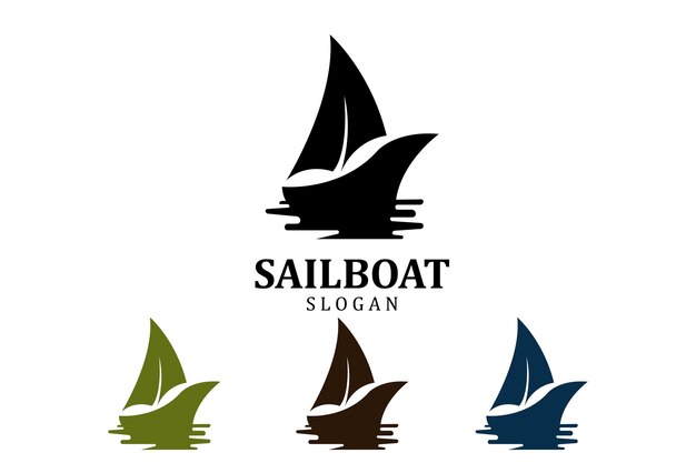 Logo di disegno di simbolo asiatico tradizionale barca a vela