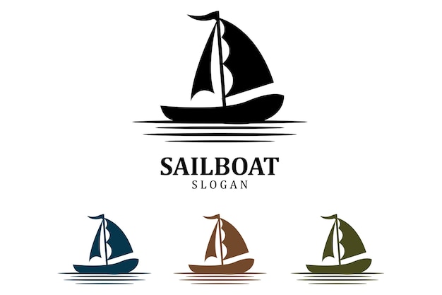 Asian Traditional Sailboat symbol design logo