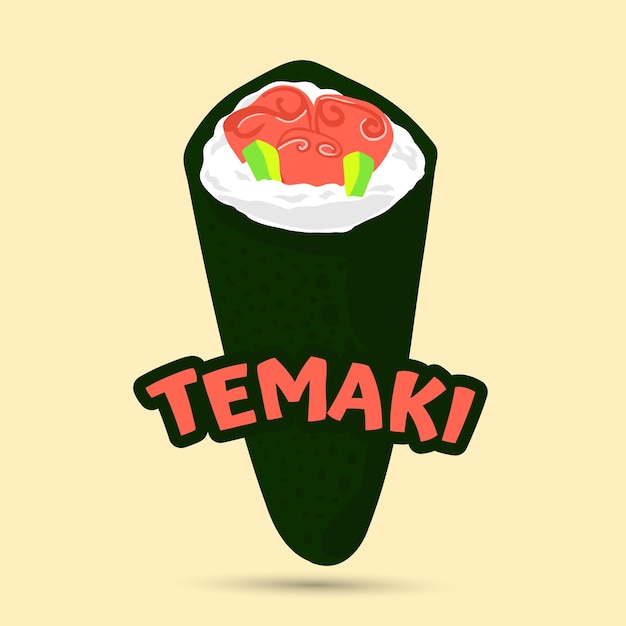 Asianfood sushi temaki vector design