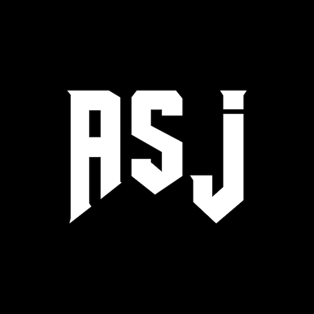 ASJ ロゴデザイン 黒と白の色の組み合わせ ASJロゴ ASJベクトル ASJデザイン ASJアイコン ASJアルファベット ASJ タイポグラフィー ロゴデザイン