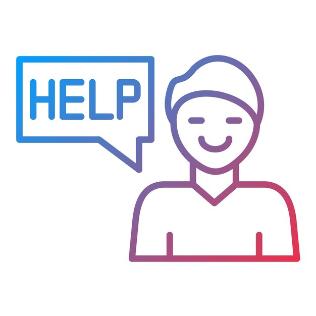 Vector ask for help icon vector image can be used for life skills