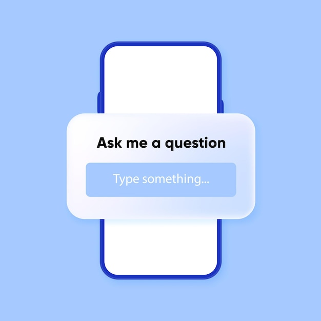 Ask me a question in 3D design Form ask me a question for social networks for mobile graphic and web