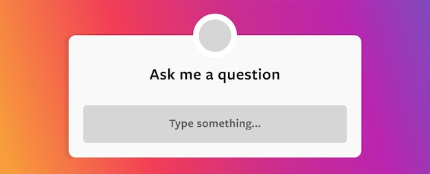 Ask me a question instagram social media sticker design for mobile banner website app ui ux