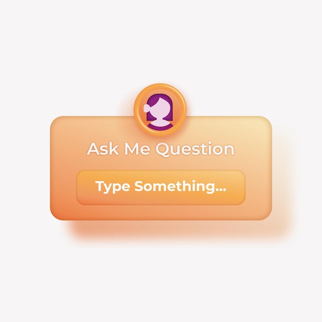 Задайте мне вопрос Значок наклейки в социальных сетях Векторная 3d иллюстрация