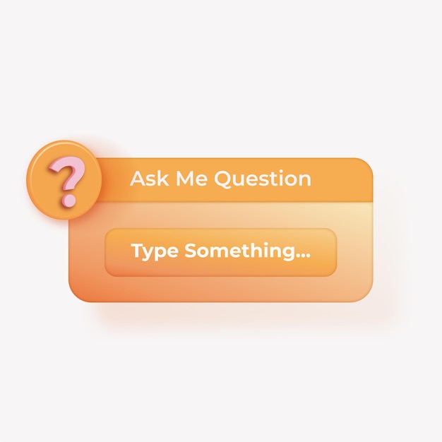 Vector ask me question social media sticker badge vector 3d illustrationmobile