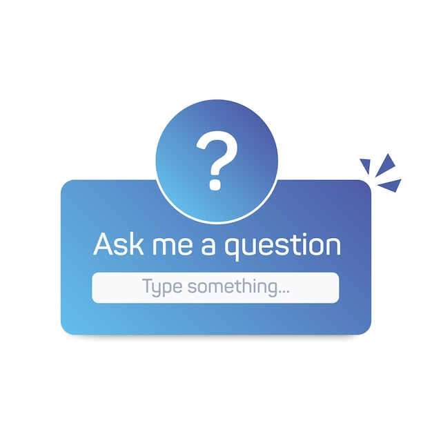 Ask me question social media sticker design for mobile graphic and website desgin Template desgin user interface vector