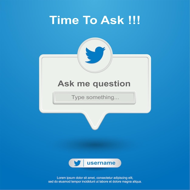 Vector ask me question social media on twetter