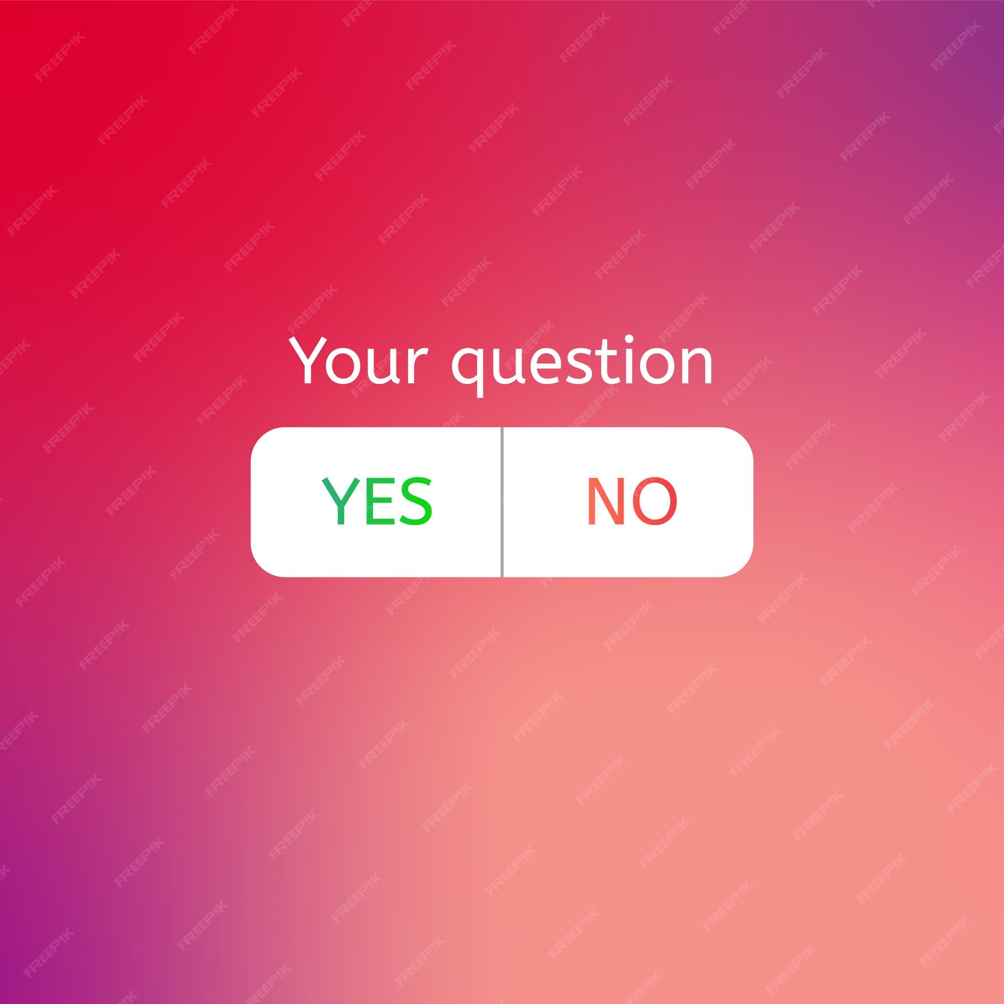 Premium Vector | Ask question yes or no poll ui story buttons media template