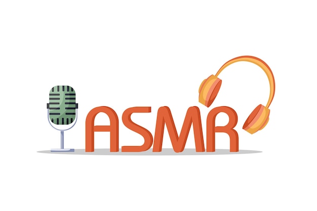 스플래시 화면용 Asmr 로고 자율 감각 자오선 응답 헤드폰 및 마이크