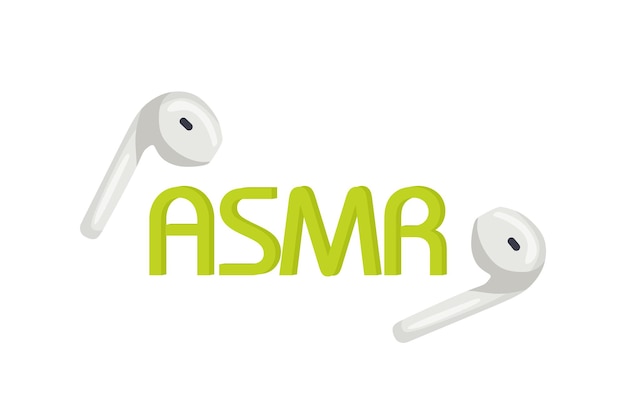 ASMR-logo voor splashscreen Autonome zintuiglijke meridionale respons Draadloze hoofdtelefoon om van te genieten