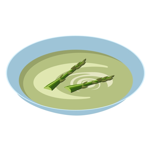 Vector asperge puree soep asperge velute vector illustratie op een witte achtergrond