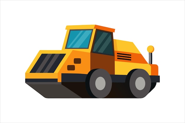 asphalt paver construction vehicle vector artwork illustration