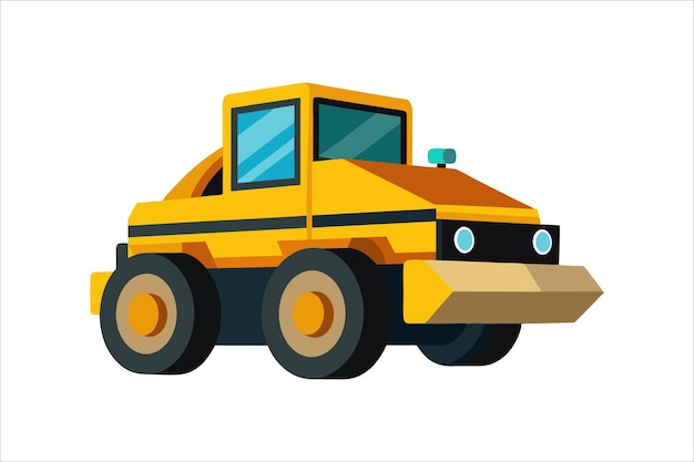 asphalt paver construction vehicle vector artwork illustration