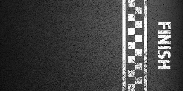 Vector asphalt road with white finish line marking concrete highway surface texture street traffic lane