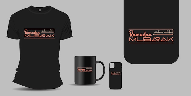 Vector assalamu walaikum ramadan mubarak tshirt ontwerp