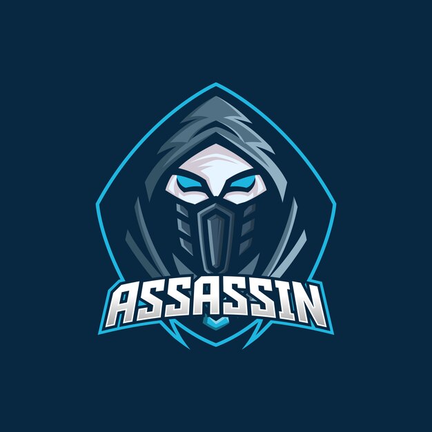 Assassin esport modello di logo mascotte di gioco