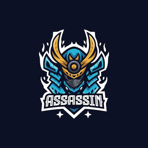 Шаблон дизайна логотипа assassin esport