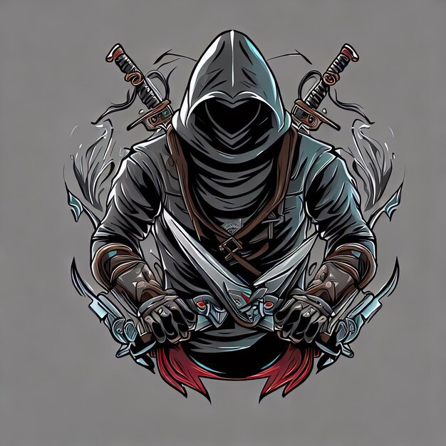 Assassin Game Character Naadloze patronen Vectortexturen voor games