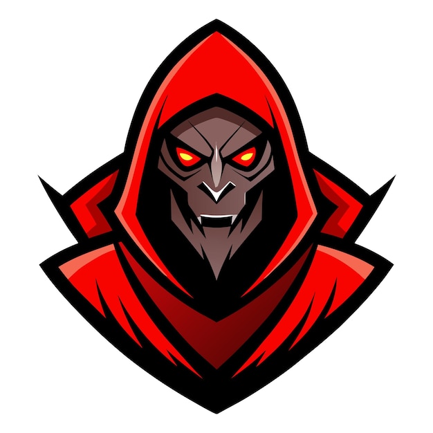 Маскот Assassin Head Gaming Логотип Вектор Ожесточенный спорт Аватар Иллюстрация для скрытности и боя