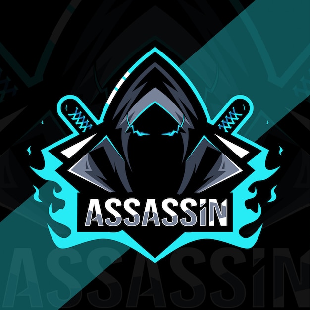 Assassin mascot logo esport design template