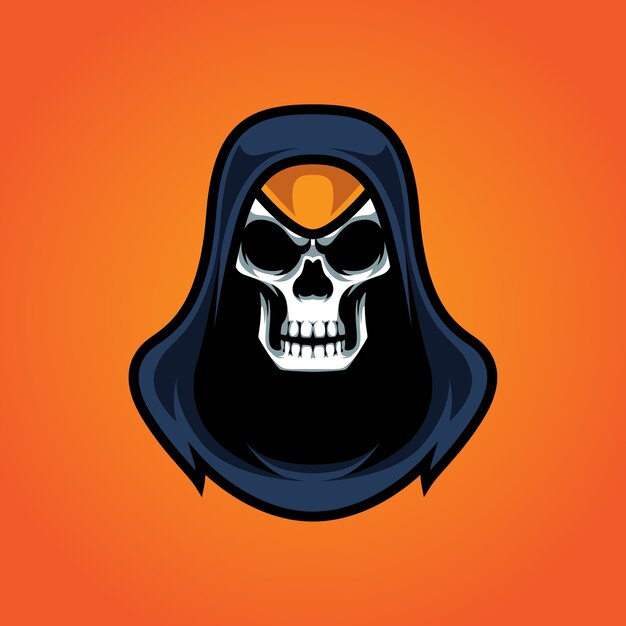 Assassins skull e sport mascot logo